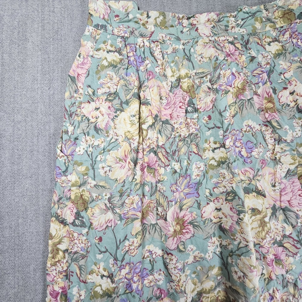 Vintage Agenda USA Women's Floral Midi Romantic Pocket Skirt Size 8 - Picture 2 of 14